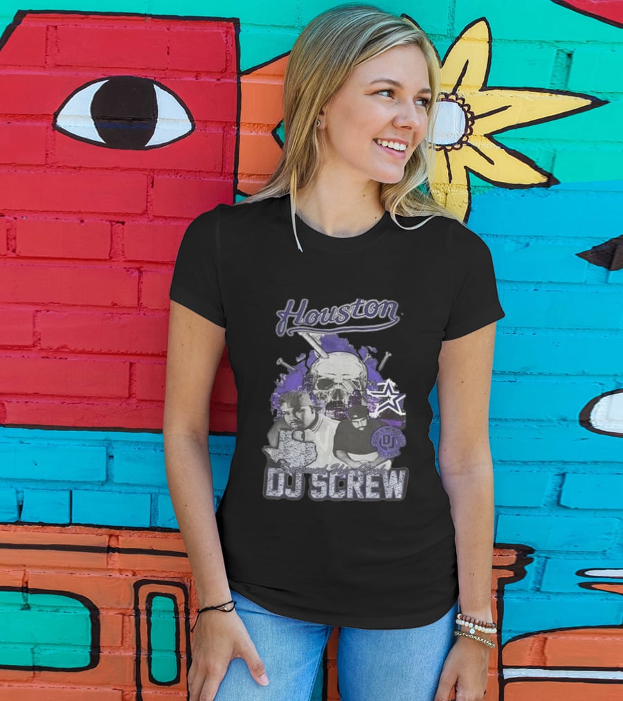 Houston Screwed Up Click DJ Screw Texas Skull Stars T-Shirt