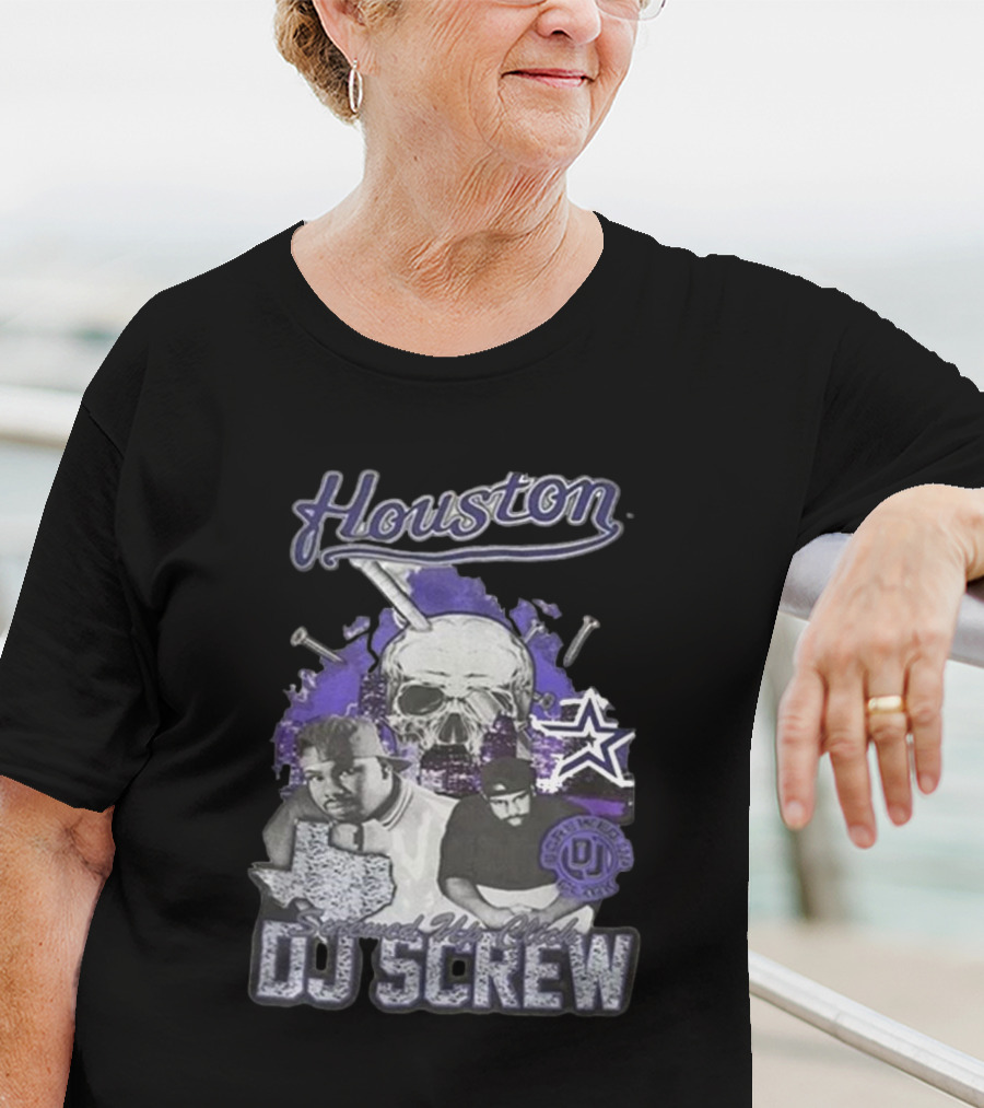 Houston Screwed Up Click DJ Screw Texas Skull Stars T-Shirt