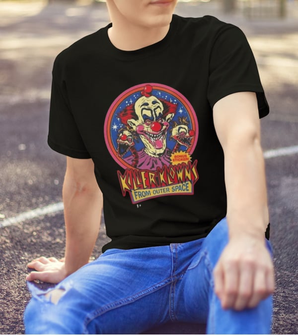 Killer Klowns From Outer Space Bonus Sticker T-Shirt