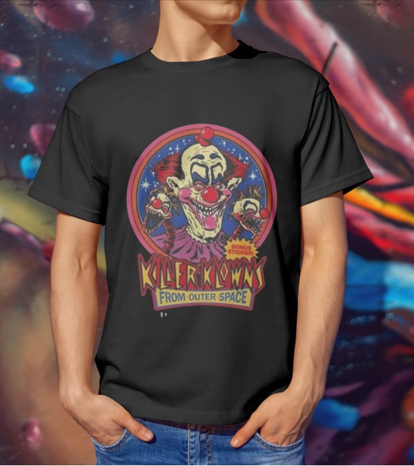 Killer Klowns From Outer Space Bonus Sticker T-Shirt