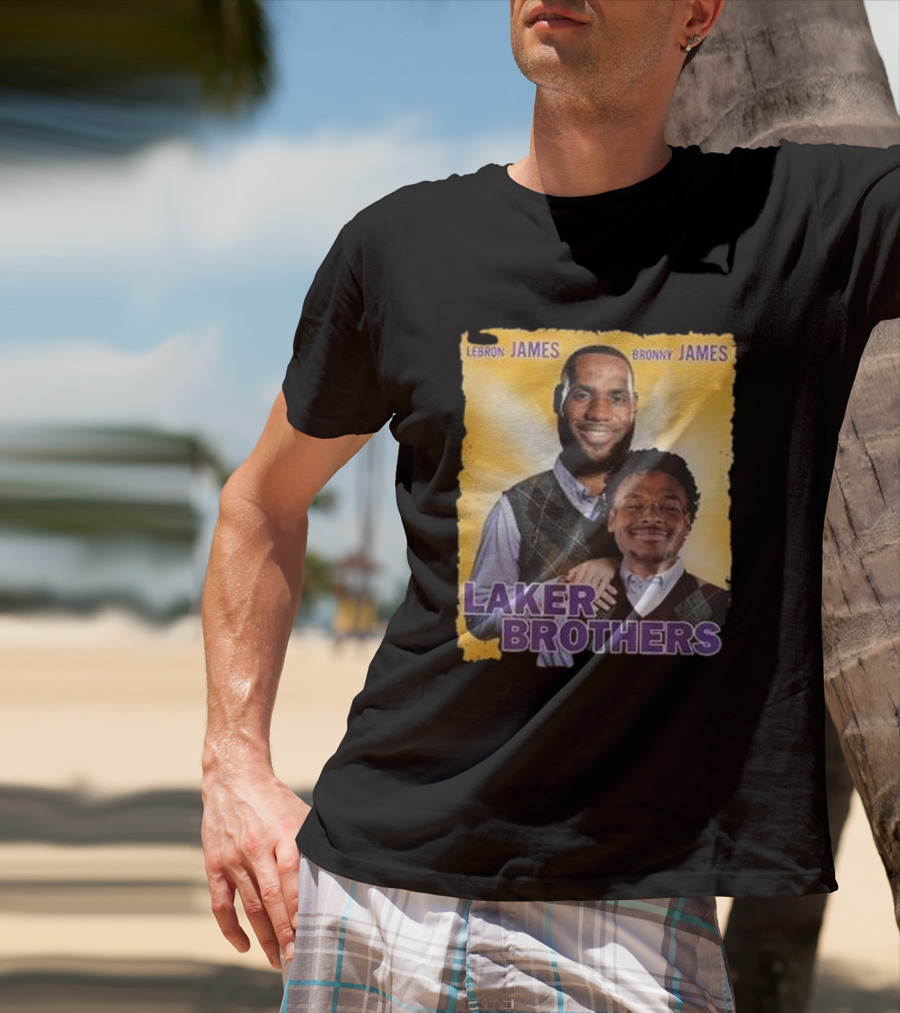 Lebron James Bronny James Laker Brothers T-Shirt