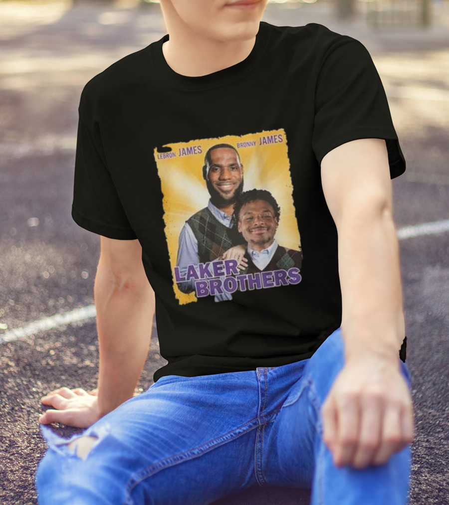 Lebron James Bronny James Laker Brothers T-Shirt