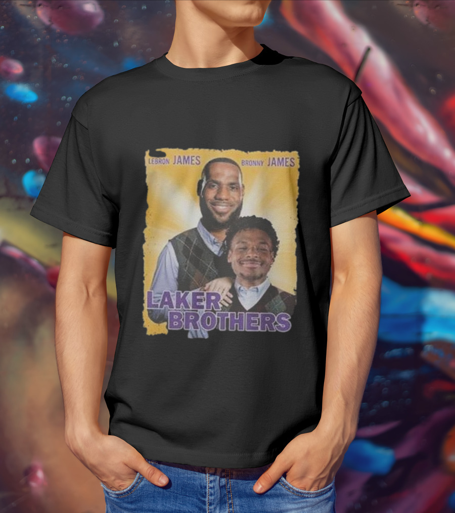 Lebron James Bronny James Laker Brothers T-Shirt