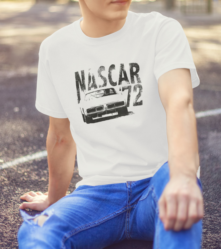 NASCAR 72 Stock Car Racing Nostalgia Gray T-Shirt