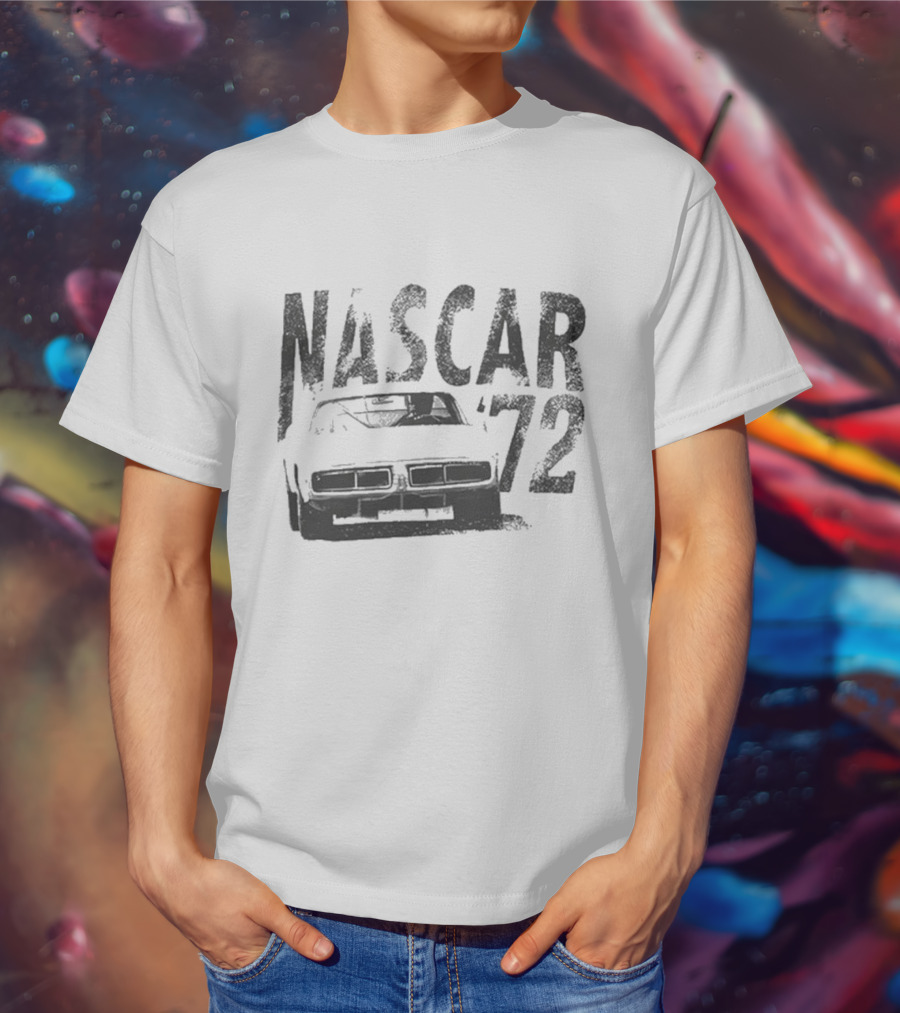 NASCAR 72 Stock Car Racing Nostalgia Gray T-Shirt
