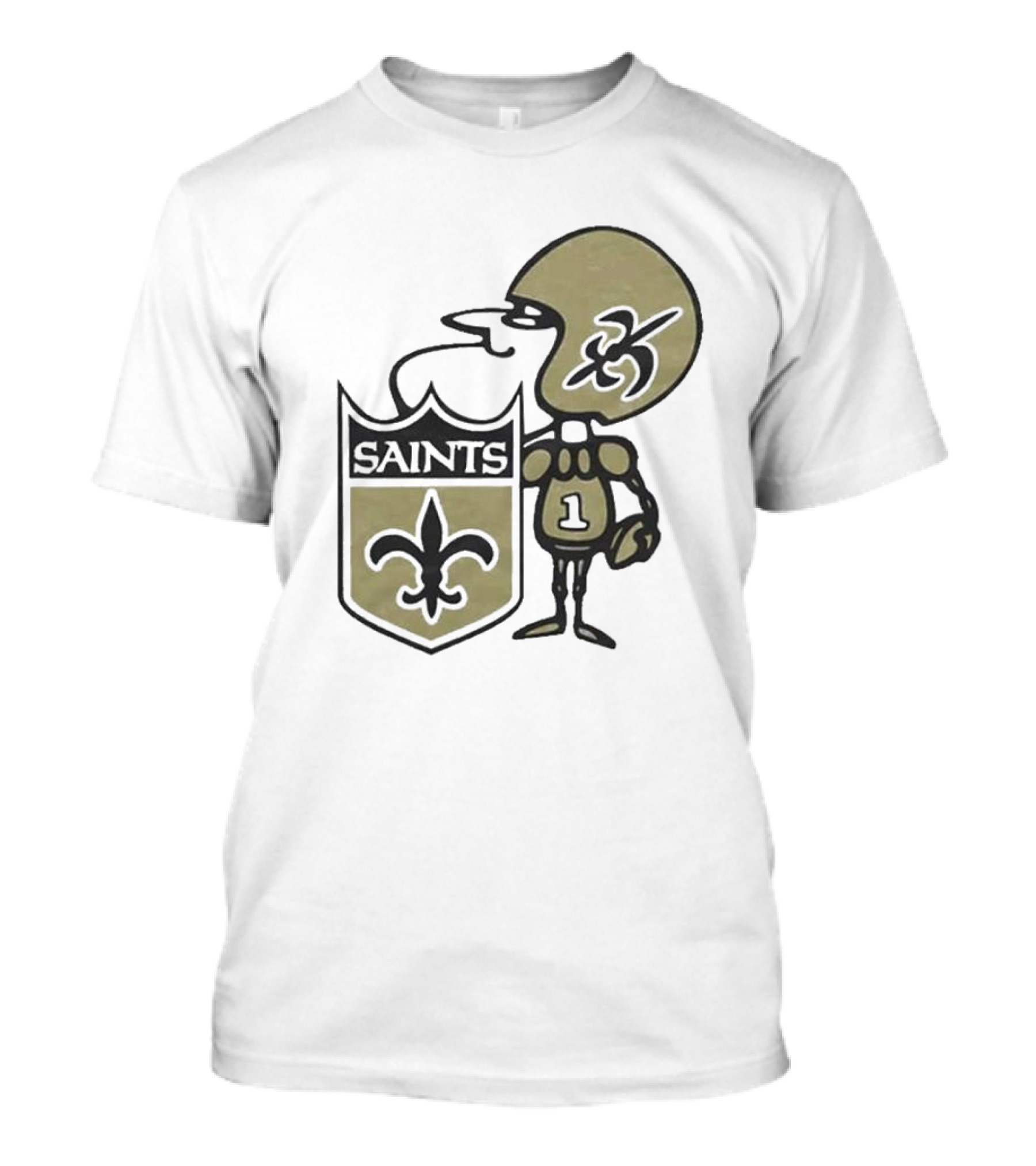 New Orleans Saints Alt Logo 1967 Cartoon Character Football Crest T-Shirt