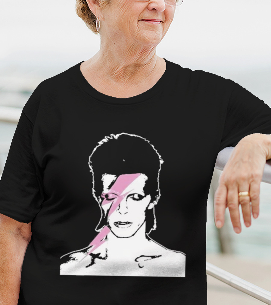 Ziggy Stardust Pink Lightning Bolt Iconic Tribute Carrie Bradshaw Connection T-Shirt