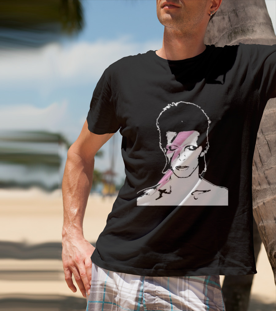 Ziggy Stardust Pink Lightning Bolt Iconic Tribute Carrie Bradshaw Connection T-Shirt