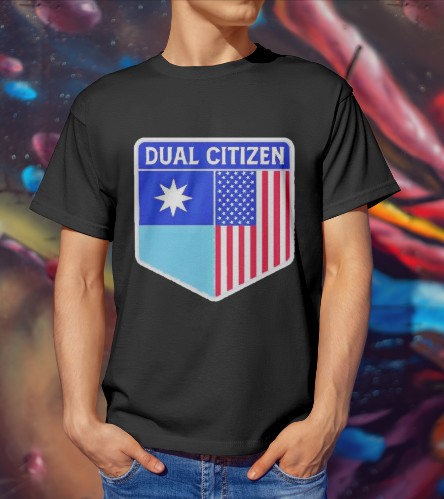 Dual Citizen Of Minnesota And USA Flag Badge T-Shirt