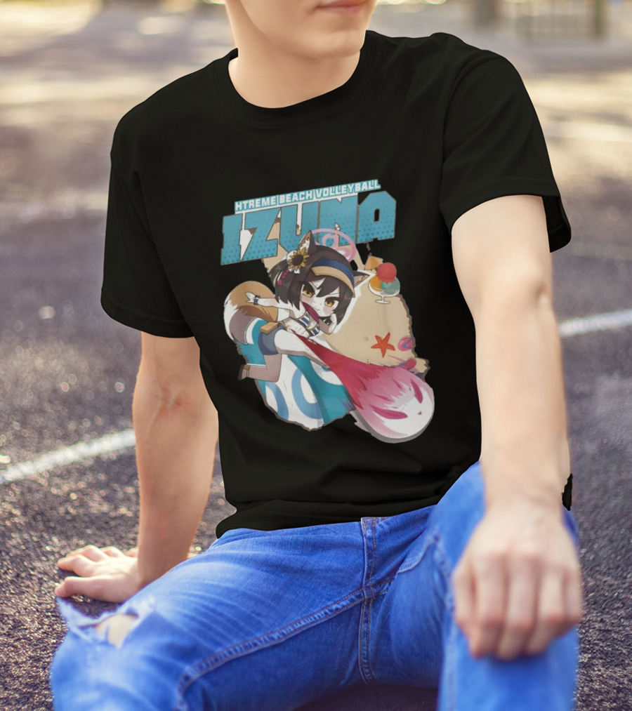 Izuna’s Xtreme Beach Volleyball Anime Character With Beach Elements T-Shirt