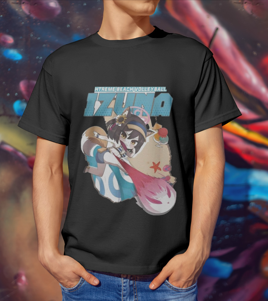 Izuna’s Xtreme Beach Volleyball Anime Character With Beach Elements T-Shirt