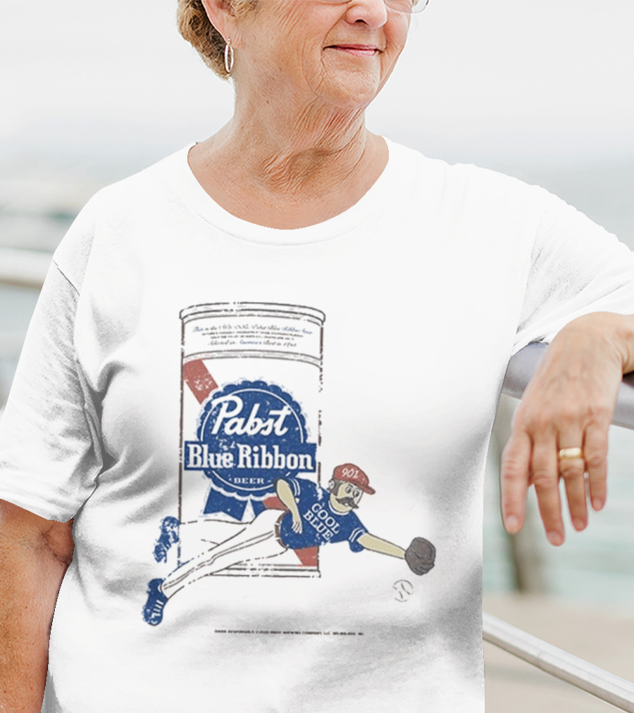 Memphis Redbirds 901 Pabst Blue Ribbon Baseball Can Catcher T-Shirt