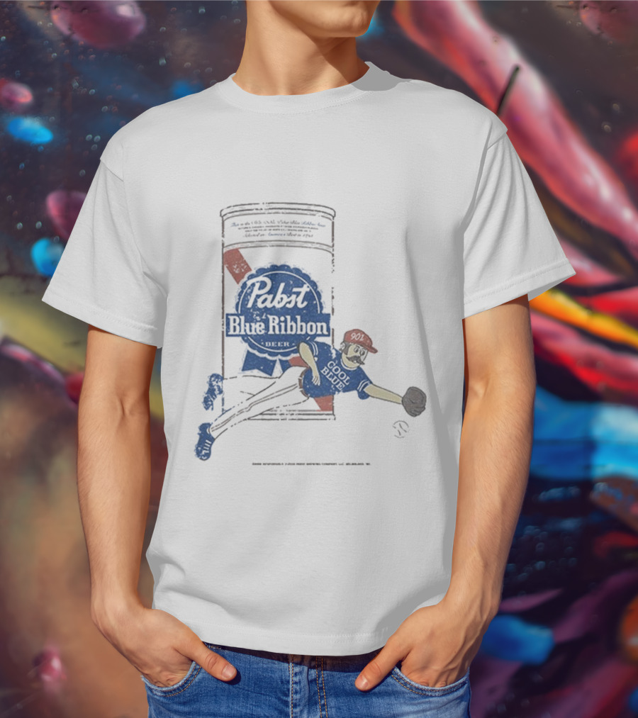 Memphis Redbirds 901 Pabst Blue Ribbon Baseball Can Catcher T-Shirt