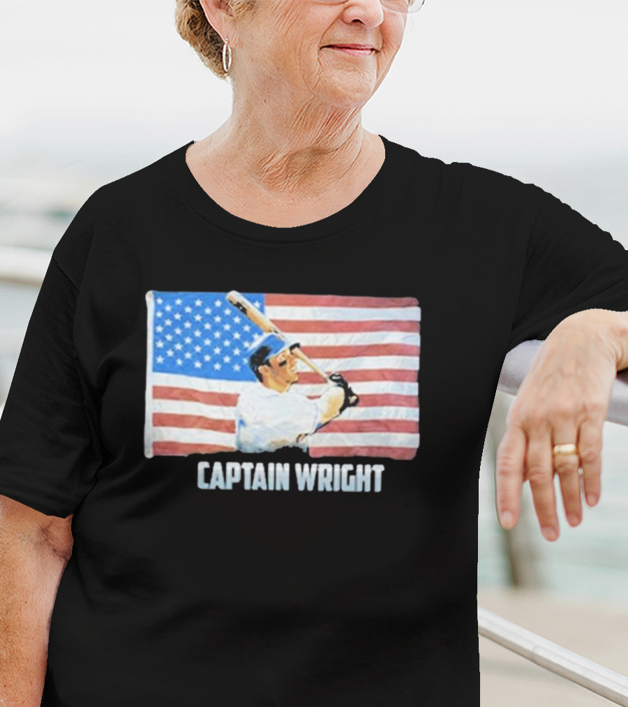 Mets David Wright Captain Wright American Flag Baseball T-Shirt