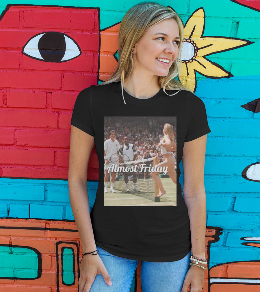 Almost Friday Tennis Court Streaker Wimbledon Scene T-Shirt
