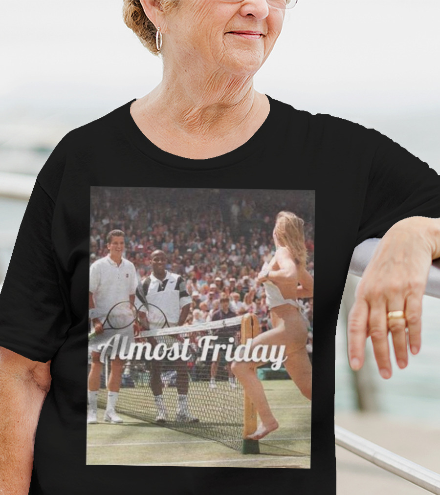 Almost Friday Tennis Court Streaker Wimbledon Scene T-Shirt
