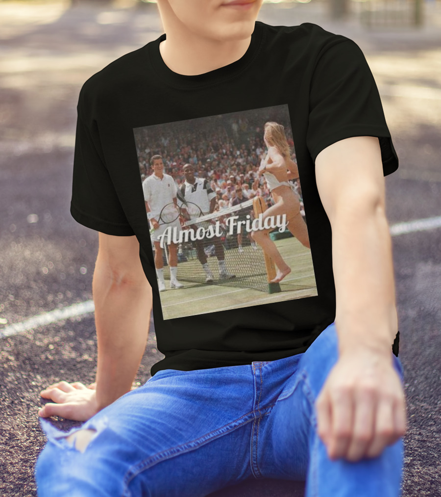 Almost Friday Tennis Court Streaker Wimbledon Scene T-Shirt