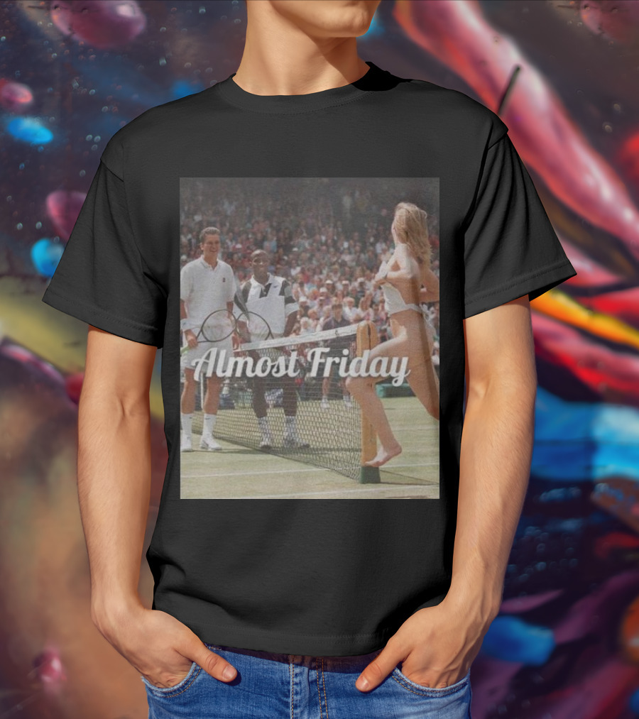 Almost Friday Tennis Court Streaker Wimbledon Scene T-Shirt