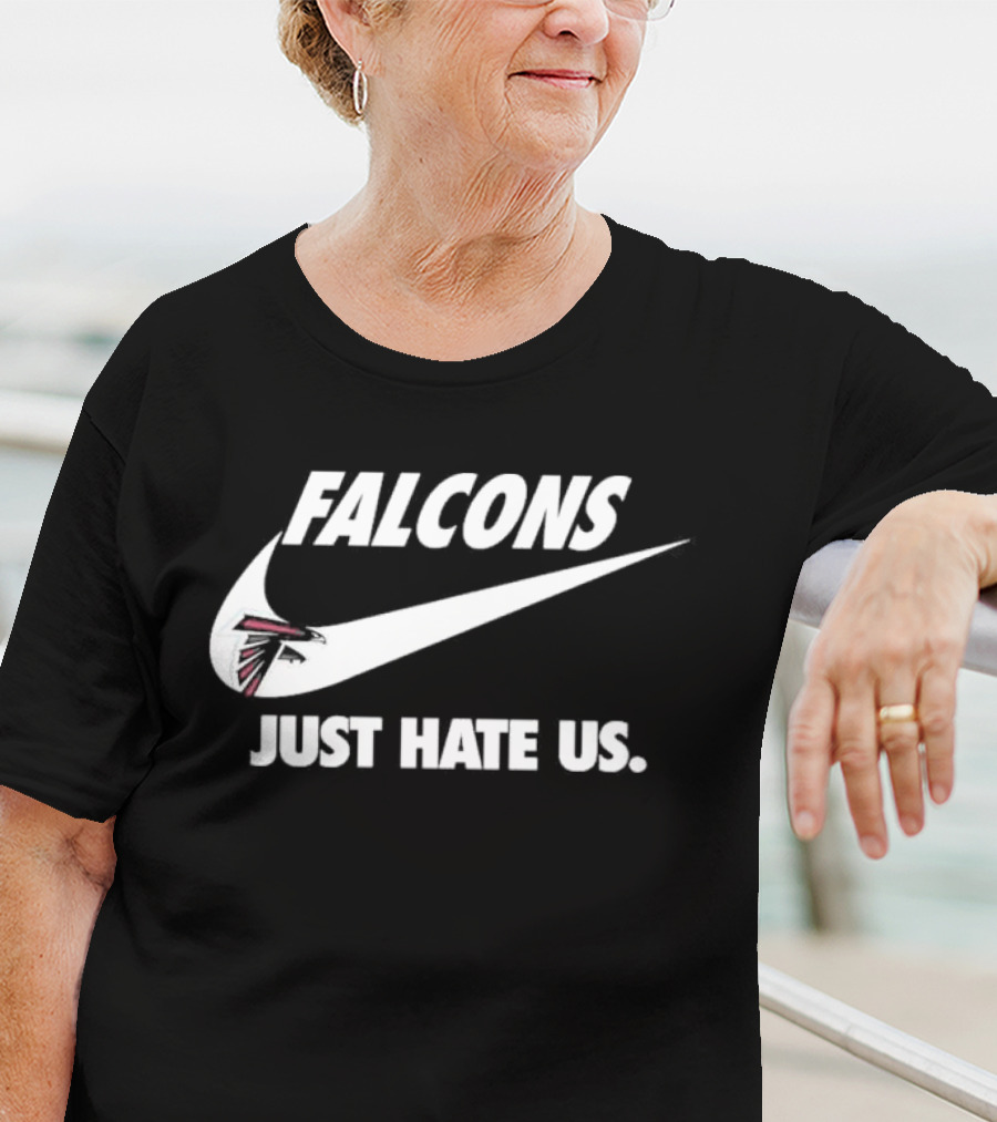 Atlanta Falcons Just Hate Us Logo Swoosh T-Shirt