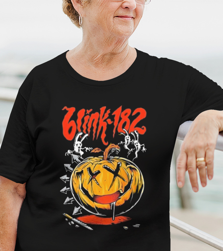 Blink-182 Halloween Pumpkin With Ghosts And Arrows T-Shirt
