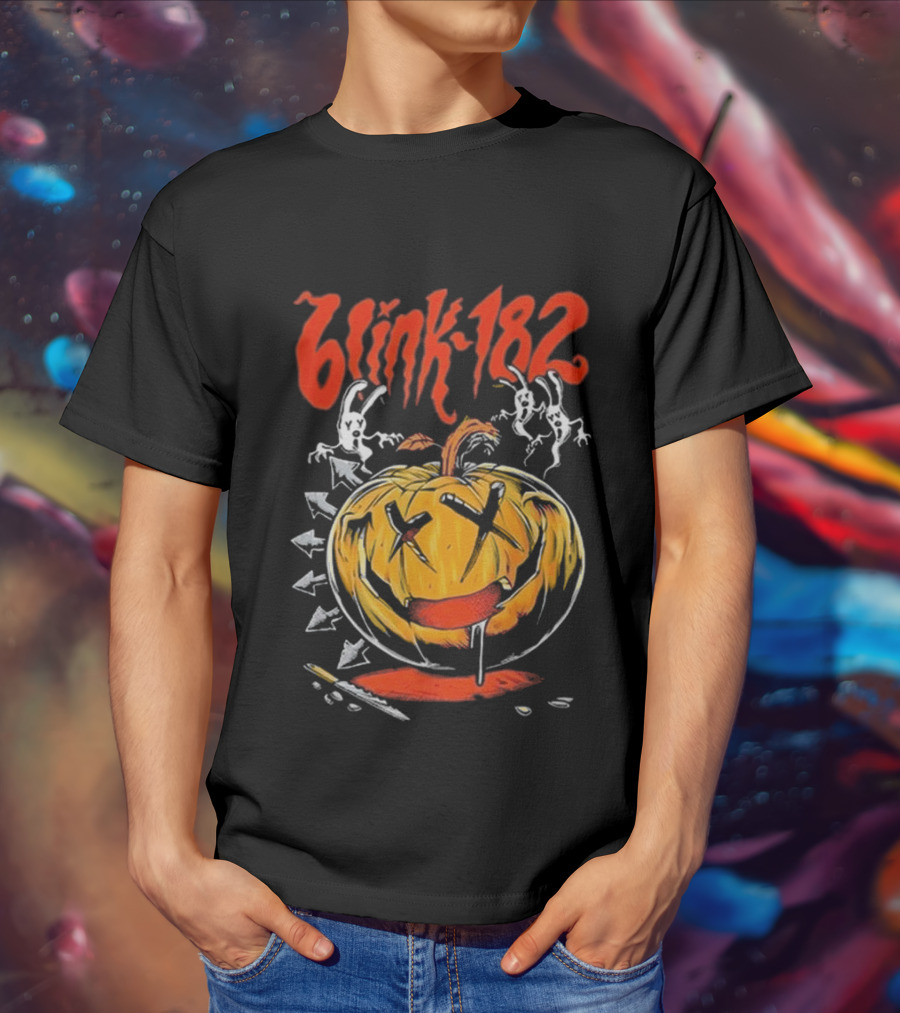 Blink-182 Halloween Pumpkin With Ghosts And Arrows T-Shirt