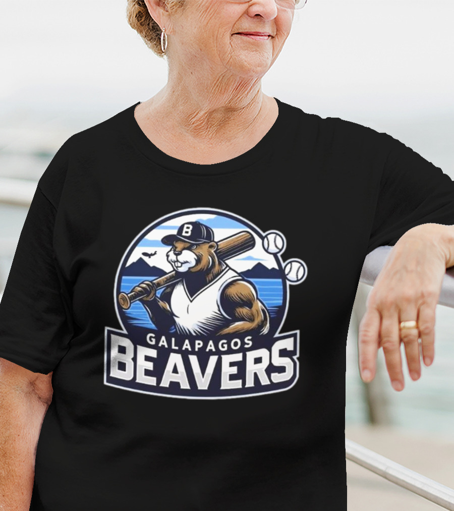 Galapagos Beavers Baseball Bear Mountains Jared Carrabis T-Shirt