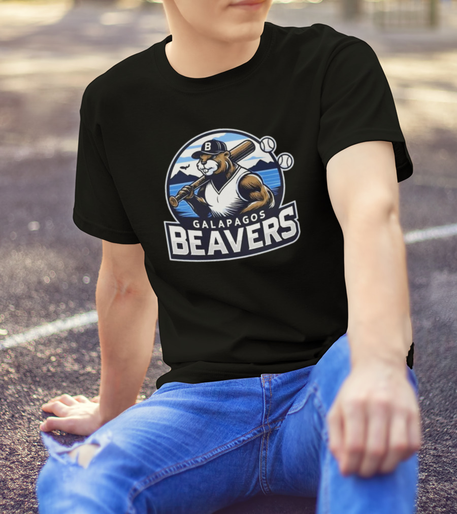 Galapagos Beavers Baseball Bear Mountains Jared Carrabis T-Shirt