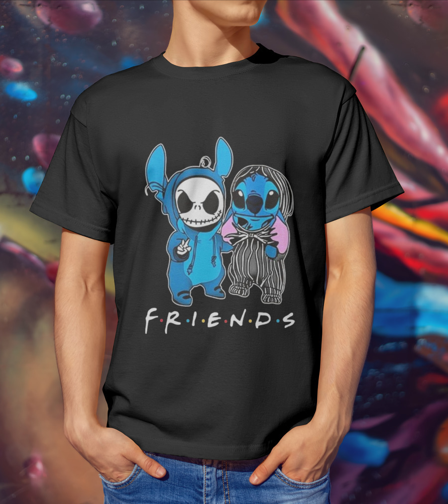FRIENDS Stitch And Jack Skellington The Nightmare Before Christmas T-Shirt