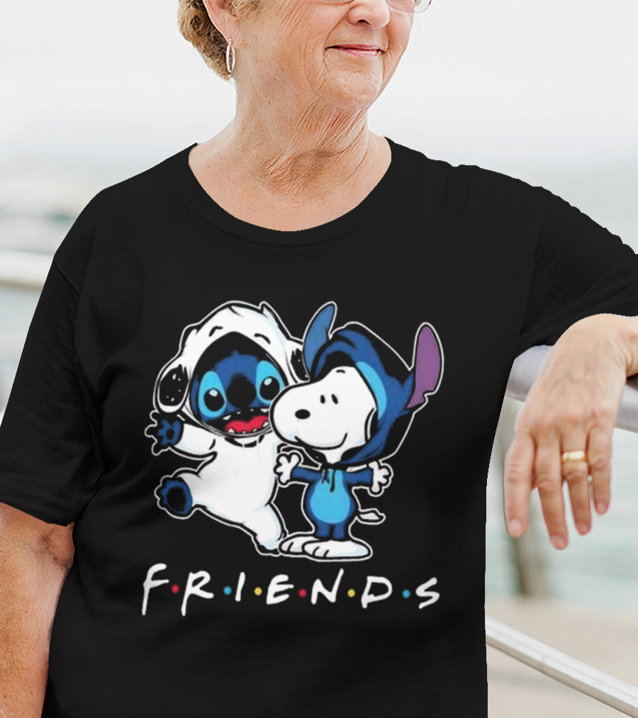 Stitch And Snoopy Peanuts Friends Disney Collaboration T-Shirt
