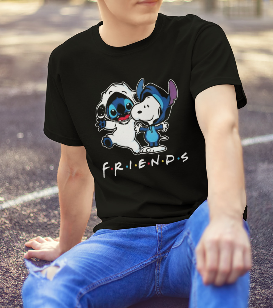 Stitch And Snoopy Peanuts Friends Disney Collaboration T-Shirt