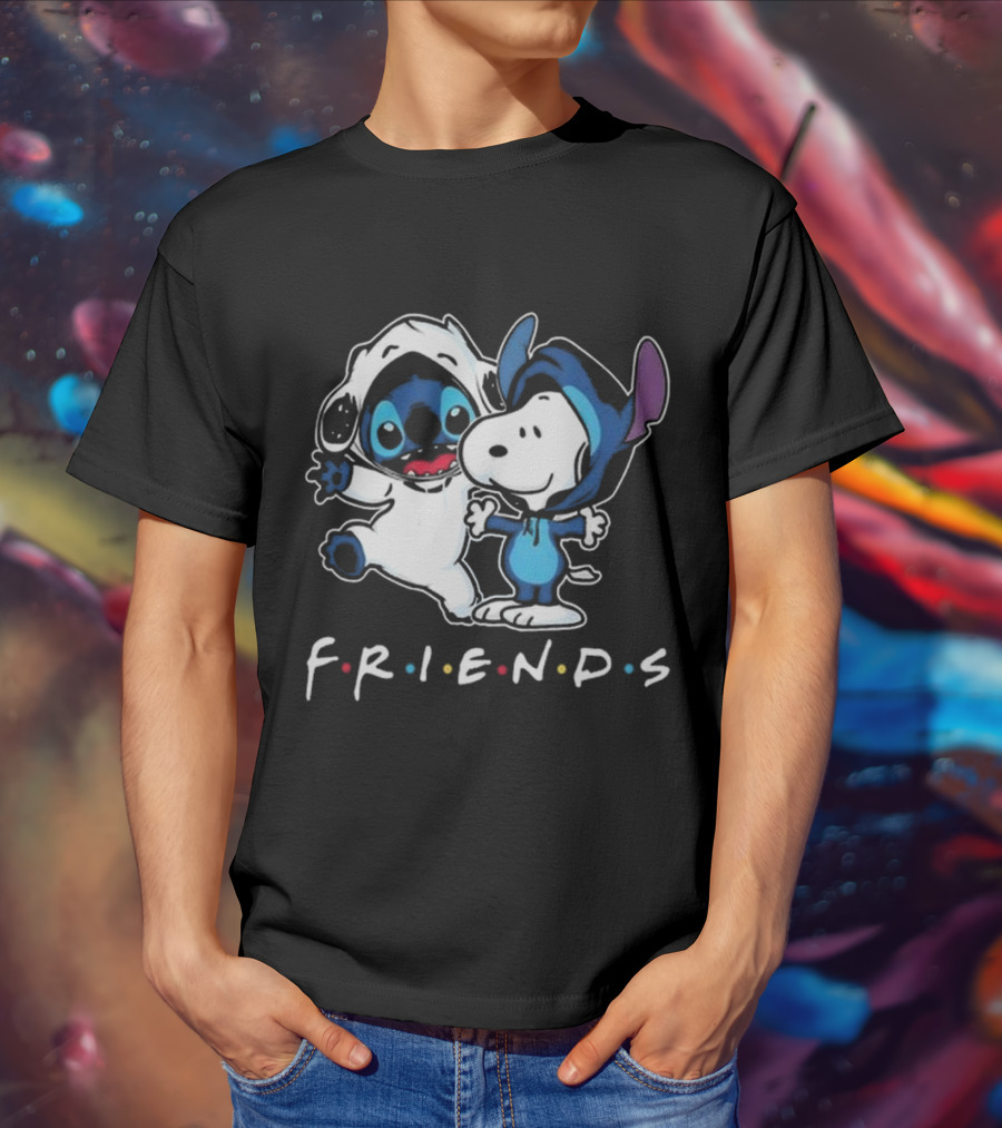 Stitch And Snoopy Peanuts Friends Disney Collaboration T-Shirt