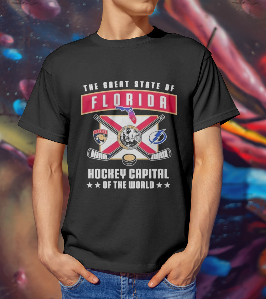 The Great State Of Florida Hockey Capital Of The World Tampa Bay Lightning Florida Panthers T-Shirt