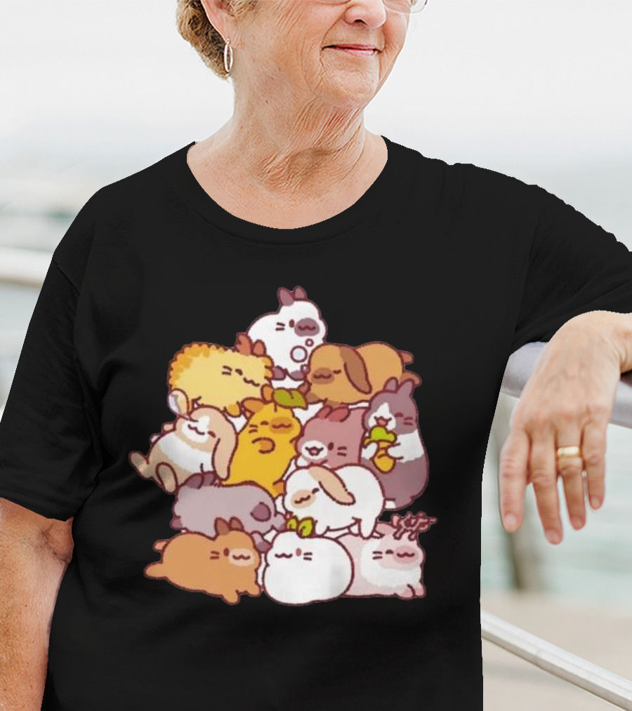 Bunny Pile Usagi Shima Cozy Rabbit Stack T-Shirt