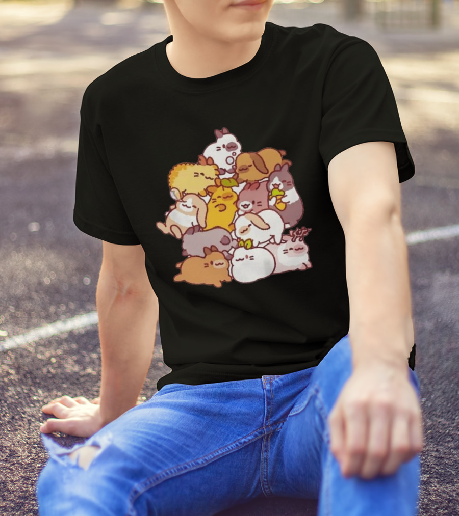 Bunny Pile Usagi Shima Cozy Rabbit Stack T-Shirt