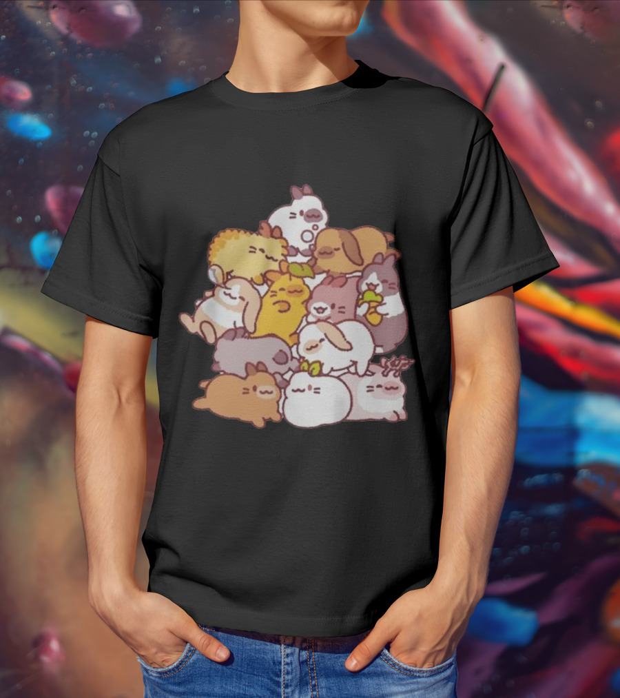 Bunny Pile Usagi Shima Cozy Rabbit Stack T-Shirt