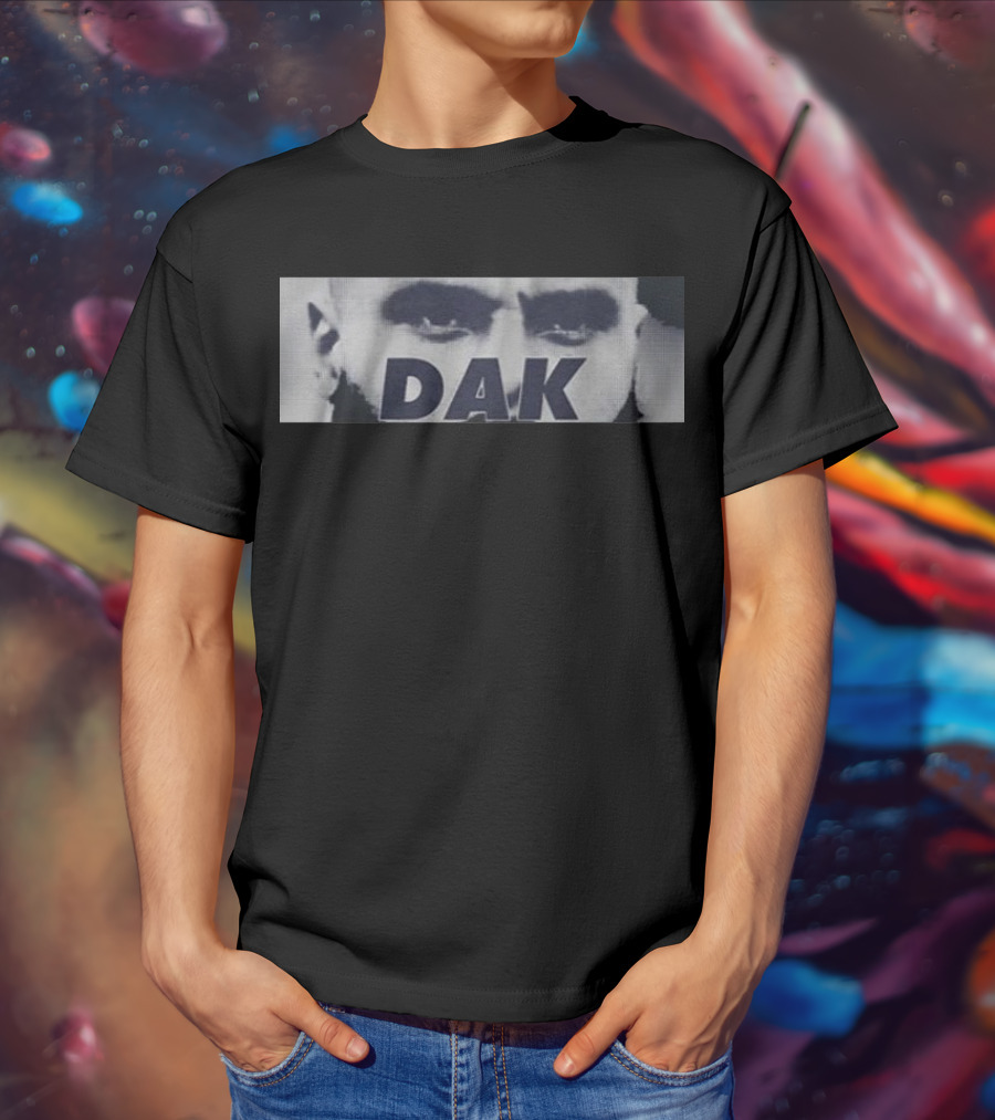 Dak Prescott QB Eyes Black And White Image T-Shirt