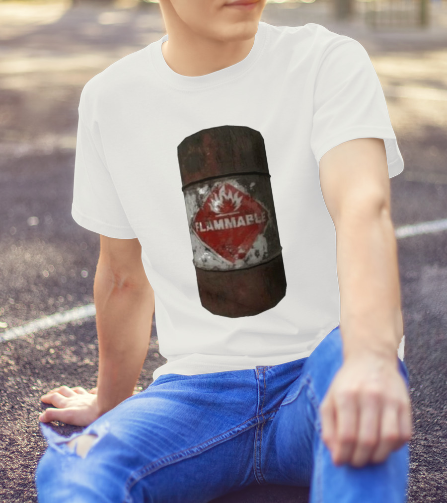 Flammable Barrel Red Hazard T-Shirt