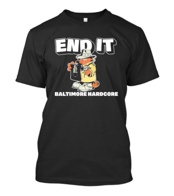 End It Baltimore Hardcore Garfield Trench Coat Detective T-Shirt