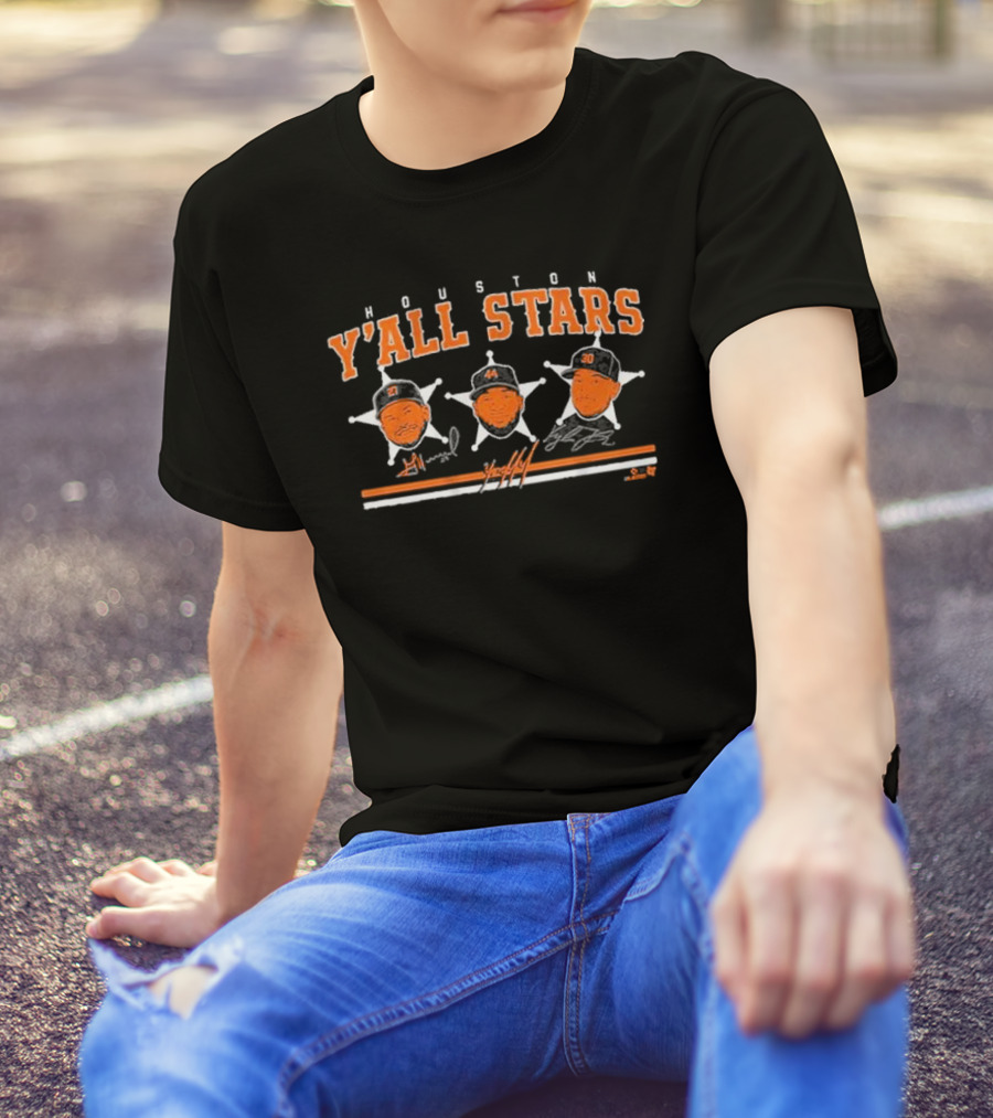 Houston Y'all Stars Baseball Signatures Collection T-Shirt