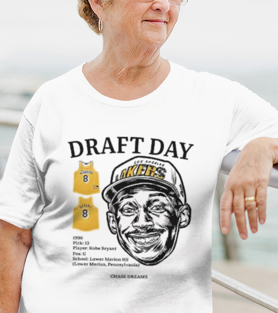 Draft Day 1996 Kobe Bryant Los Angeles Lakers Lower Merion Chase Dreams T-Shirt