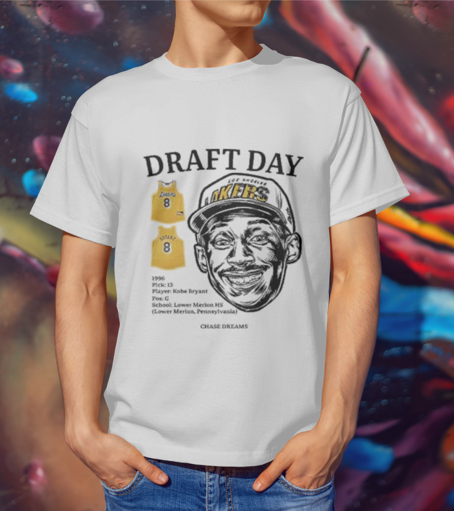 Draft Day 1996 Kobe Bryant Los Angeles Lakers Lower Merion Chase Dreams T-Shirt