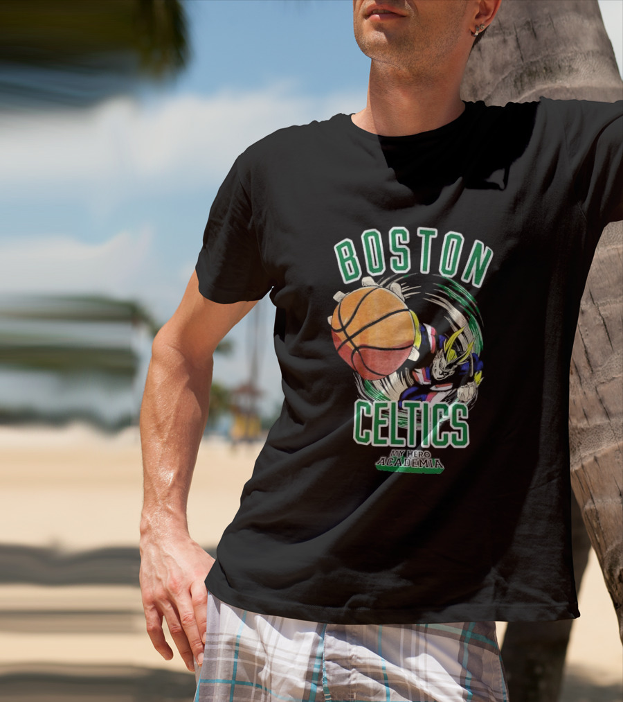 Boston Celtics My Hero Academia Basketball Collaboration T-Shirt