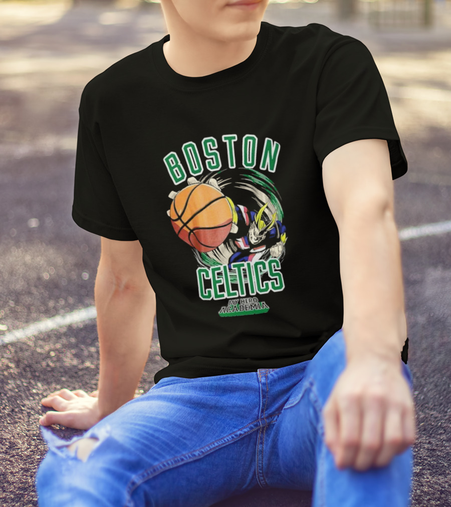 Boston Celtics My Hero Academia Basketball Collaboration T-Shirt