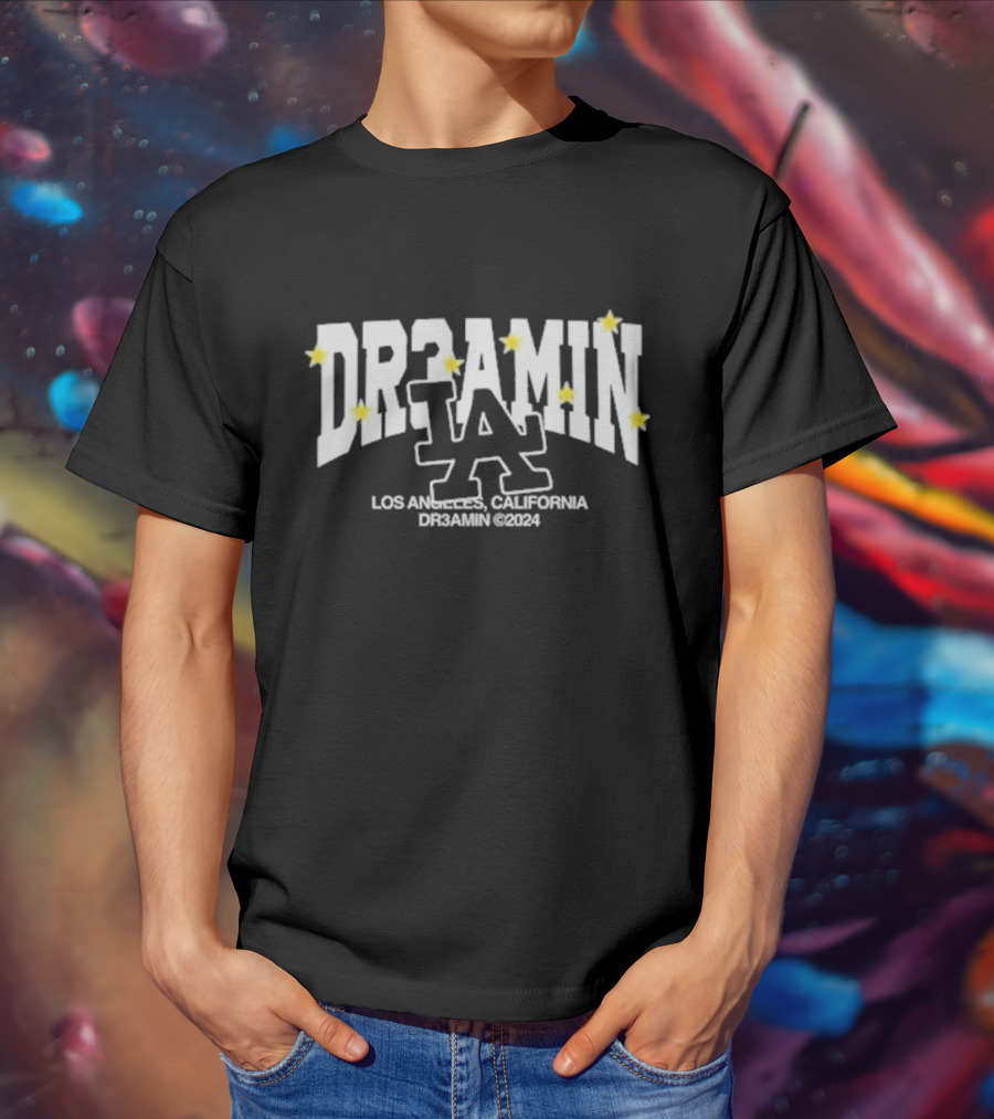 DR3AMIN LA Popover Navy Los Angeles California Clix Merch T-Shirt