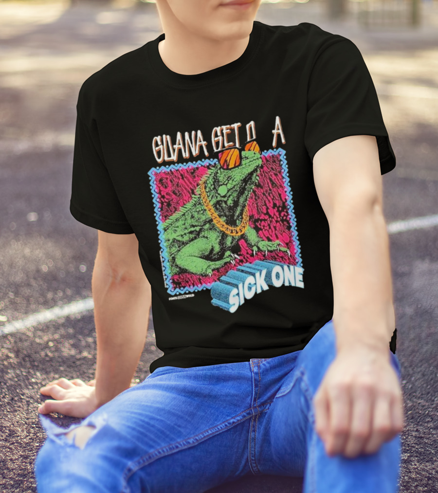 Foos Gone Wild Iguana Get On A Sick One With Sunglasses And Gold Chain T-Shirt