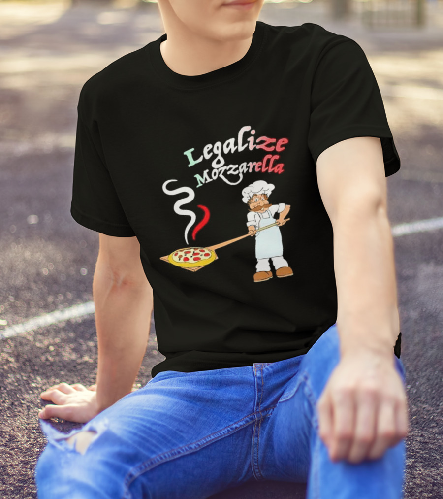 Legalize Mozzarella Pizza Chef With Pizza Peel And Steam T-Shirt