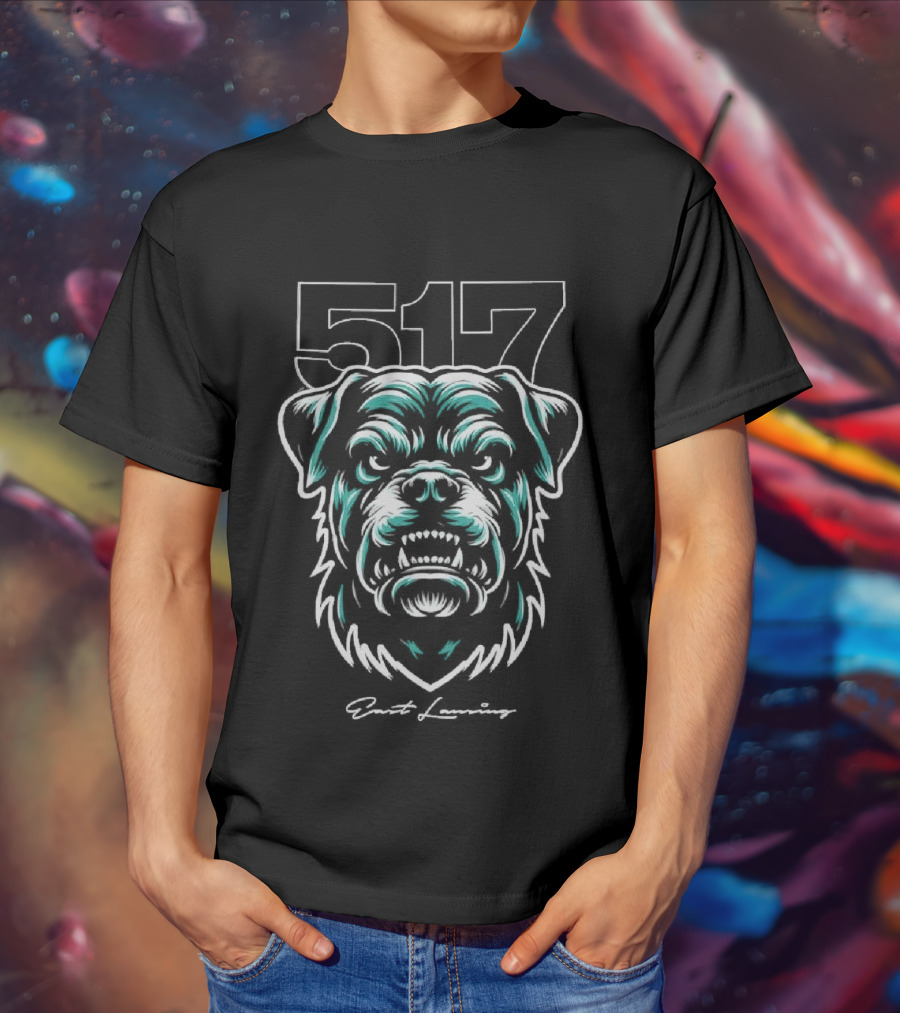 517 Angry Dog Face East Lansing Icon Michigan State T-Shirt