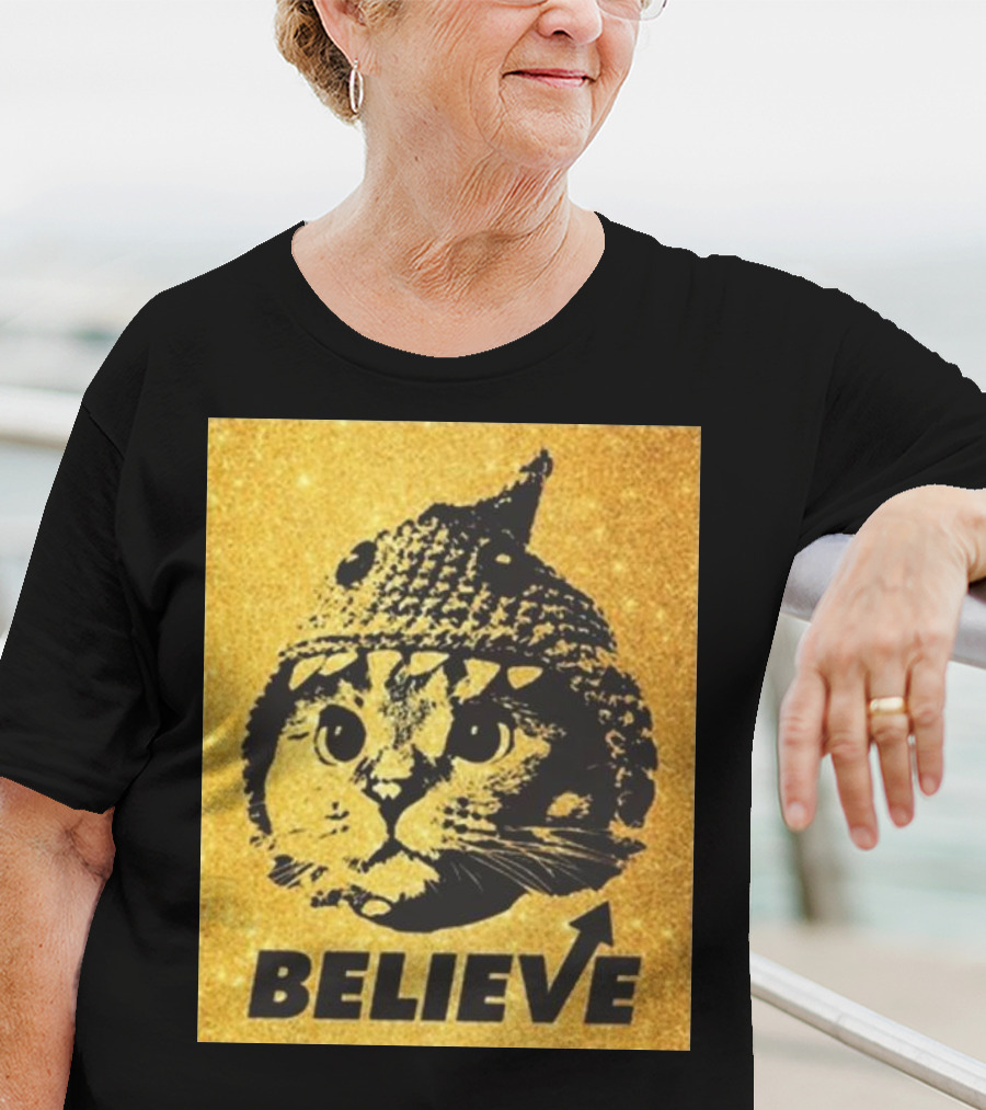 Believe Shark Cat Solana Gold T-Shirt
