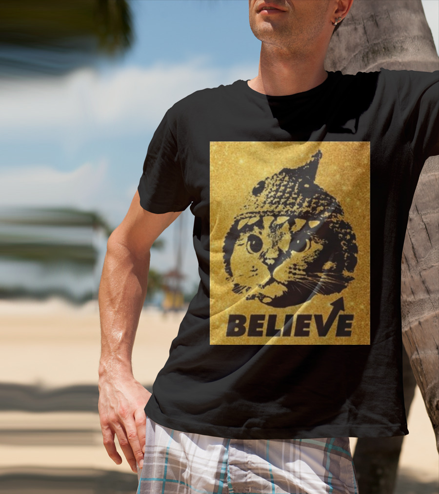 Believe Shark Cat Solana Gold T-Shirt