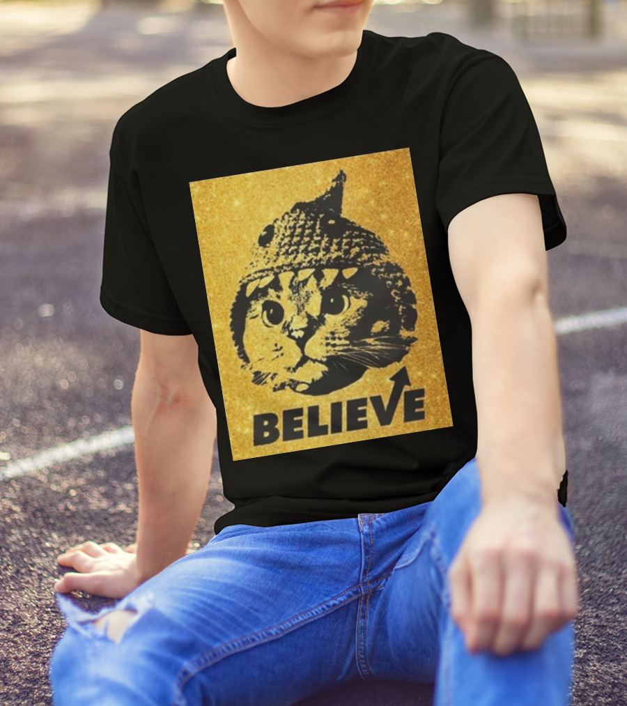 Believe Shark Cat Solana Gold T-Shirt
